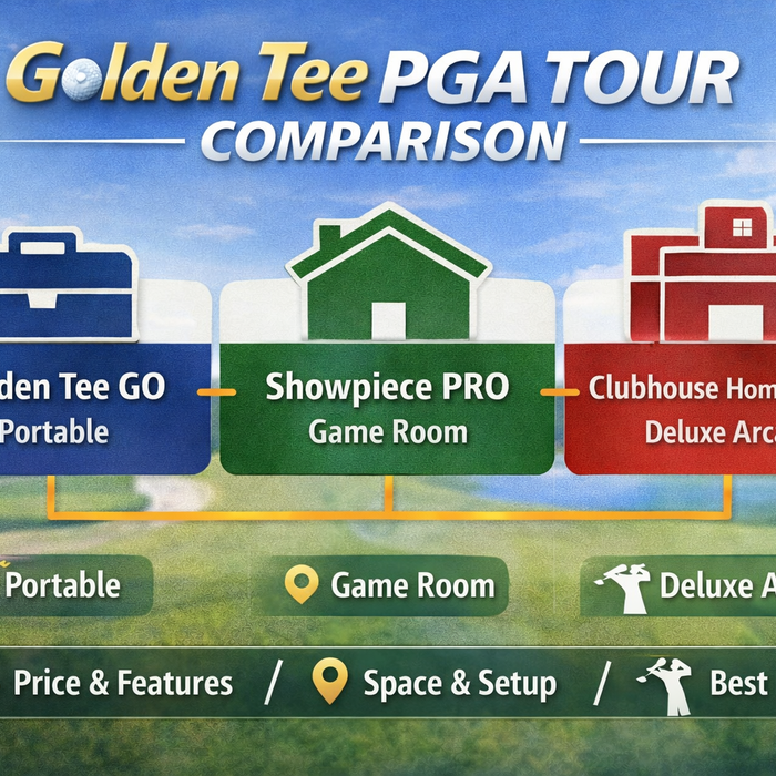 Golden Tee PGA TOUR Comparison: GO vs Showpiece PRO vs Clubhouse Home Edition