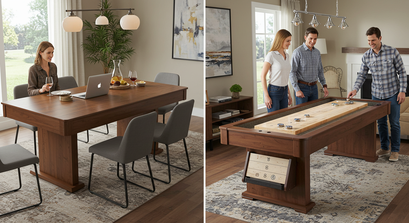 Dining & Conversion Tops for Shuffleboard Tables: Dual-Use Solutions