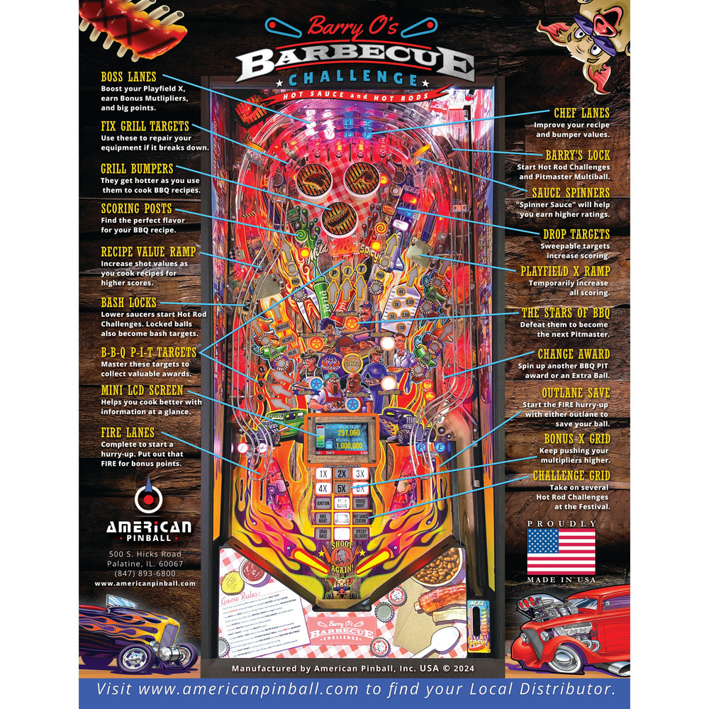 American Pinball Barry O's BBQ Challenge Pinball Machine-Pinball Machines-American Pinball-Classic-Game Room Shop