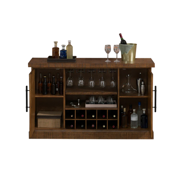 American Heritage Gateway Reclaimed Wood Wine Cabinet-Bars & Cabinets-American Heritage-Game Room Shop