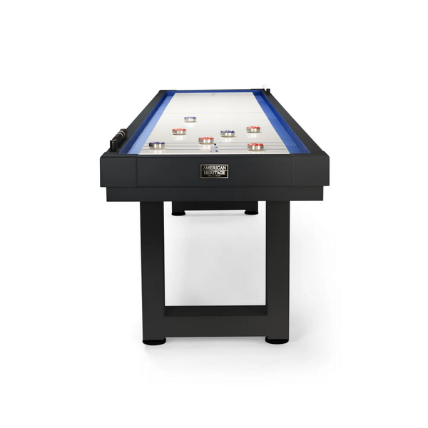 American Heritage Lanai Outdoor Shuffleboard Table with Cover-Shuffleboards-American Heritage-9'-Obisidian Black-Game Room Shop