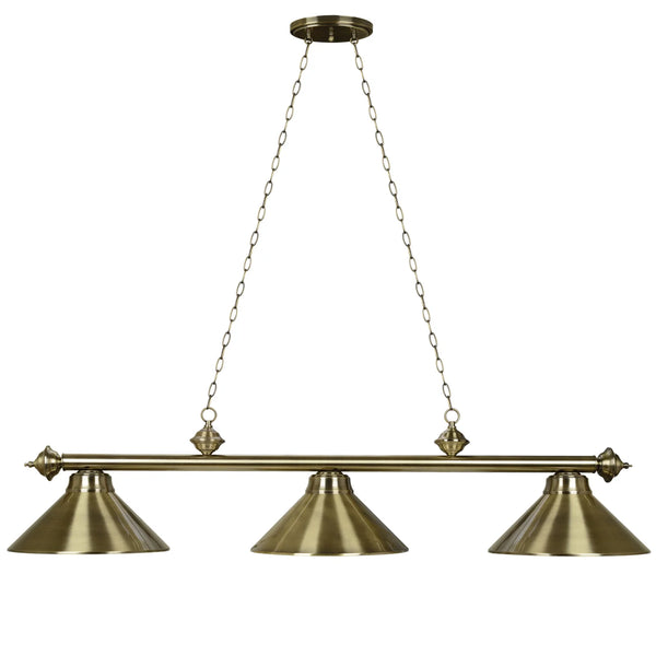 RAM Game Room 54" 3-light Metal Billiards Light-Pool Table Lights-RAM Game Room-Antique Brass-Game Room Shop