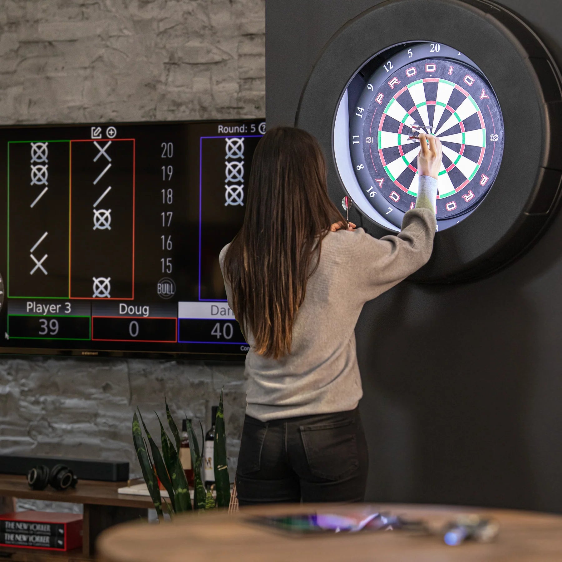 Prodigy Darts Automatic Scoring Bristle Dartboard System-Dartboard Cabinets-American Heritage-Game Room Shop