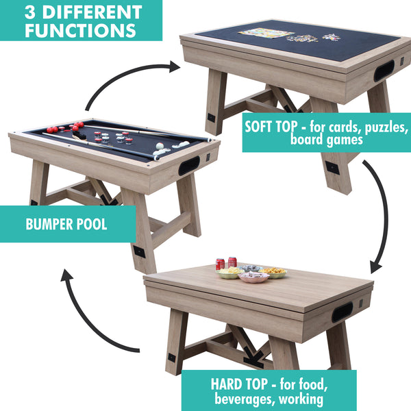 Freetime Fun Baddah Bing 54" Bumper Pool Table-Billiard Tables-Freetime Fun-Table Only-Rustic Oak-Game Room Shop