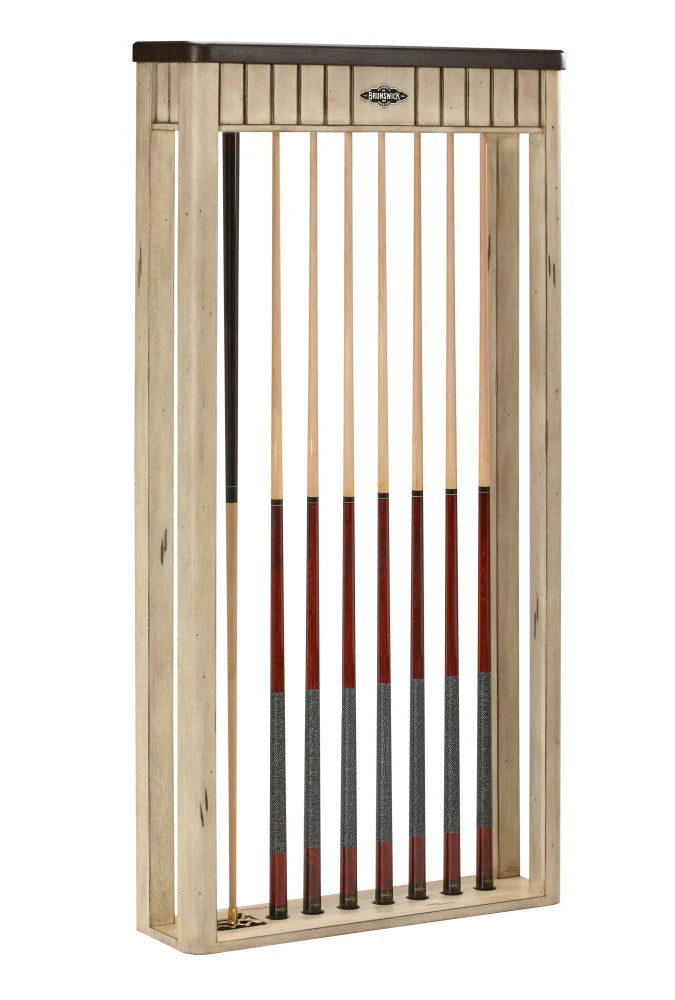 Brunswick The Henderson Wall Cue Rack-Pool Cue Racks & Holders-Brunswick-Walnut and Age Linen-Game Room Shop