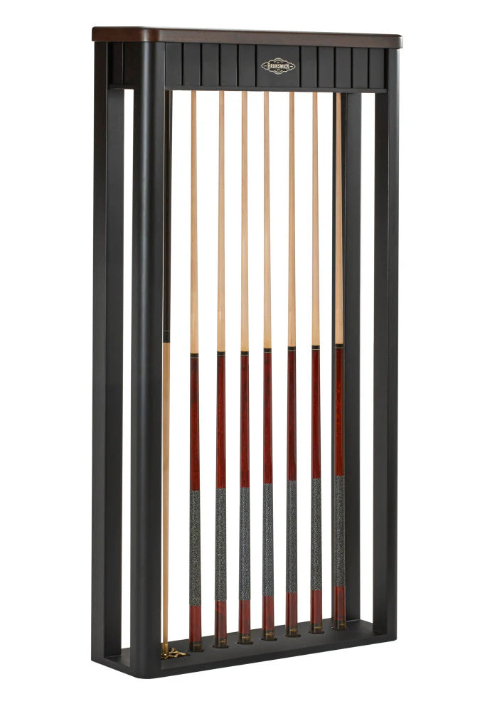 Brunswick The Henderson Wall Cue Rack-Pool Cue Racks & Holders-Brunswick-Walnut and Matte Black-Game Room Shop