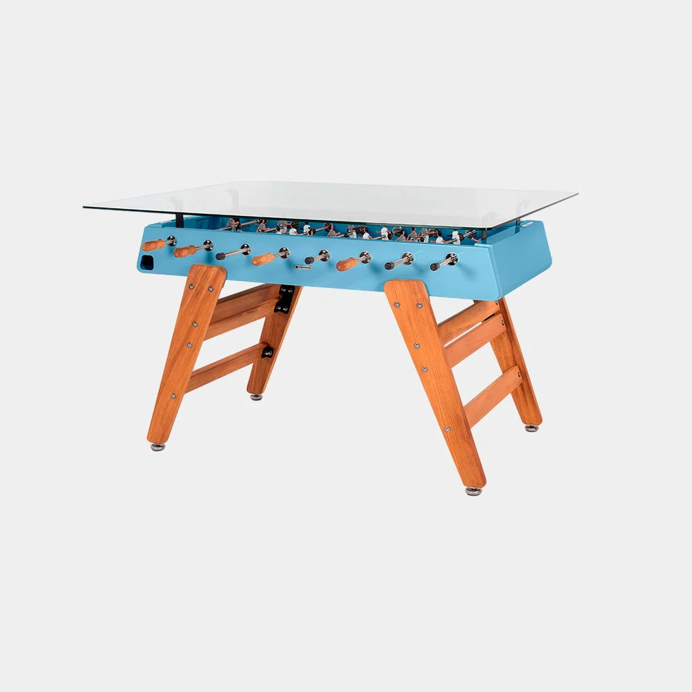 RS Barcelona RS3 Wood Dining Foosball Table-Foosball Table-RS Barcelona-Rectangular Shape-Cool Blue (MTO)-Game Room Shop