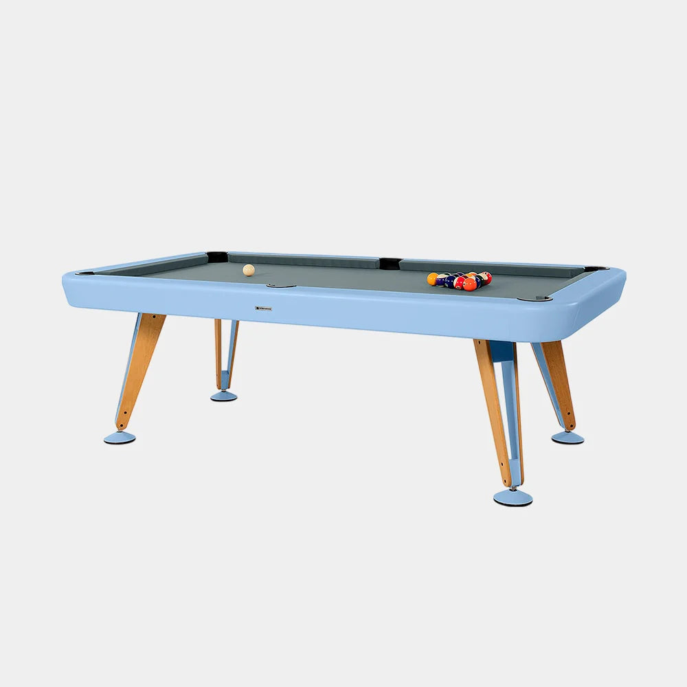 RS Barcelona Outdoor Diagonal Pool Table-Billiard Tables-RS Barcelona-6ft Length-Cool Blue-Game Room Shop