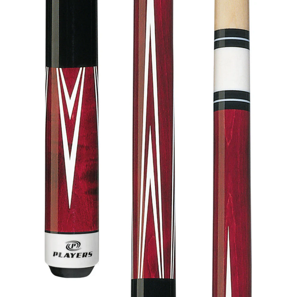 Cue and Case Players Wrapless Pool Cue-Billiard Cues-Cue and Case-Antique/Natural w/ Black & White Diamond-Game Room Shop