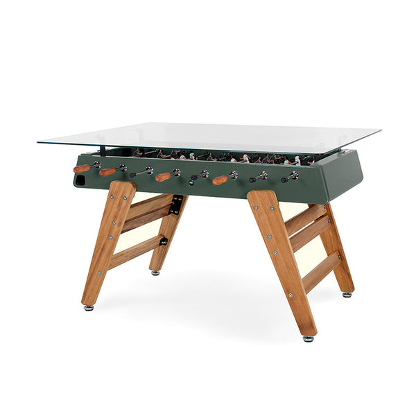 RS Barcelona RS3 Wood Dining Foosball Table-Foosball Table-RS Barcelona-Rectangular Shape-Green-Game Room Shop