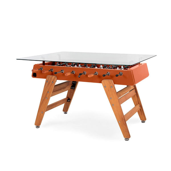 RS Barcelona RS3 Wood Dining Foosball Table-Foosball Table-RS Barcelona-Rectangular Shape-Terracotta-Game Room Shop