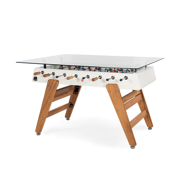 RS Barcelona RS3 Wood Dining Foosball Table-Foosball Table-RS Barcelona-Rectangular Shape-White-Game Room Shop