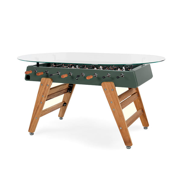 RS Barcelona RS3 Wood Dining Foosball Table-Foosball Table-RS Barcelona-Oval Shape-Green-Game Room Shop