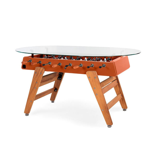 RS Barcelona RS3 Wood Dining Foosball Table-Foosball Table-RS Barcelona-Oval Shape-Terracotta-Game Room Shop