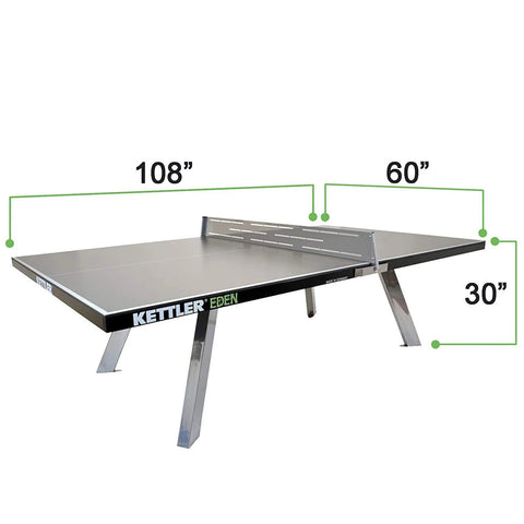 Image of KETTLER Eden Outdoor Stationary Table Tennis Table-Table Tennis Table-Kettler-Gray-Game Room Shop