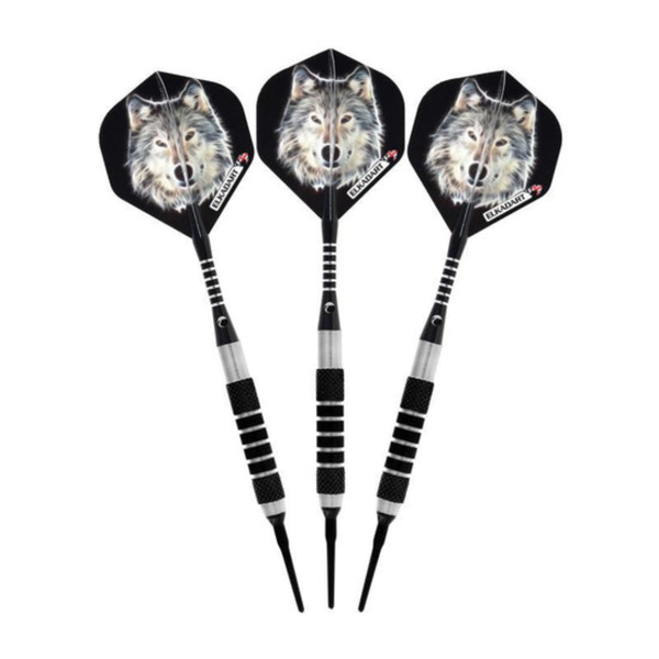 Elkadart Lone Wolf Soft Tip Darts Silver With Black Knurling-Darts-GLD Products-14g-Game Room Shop