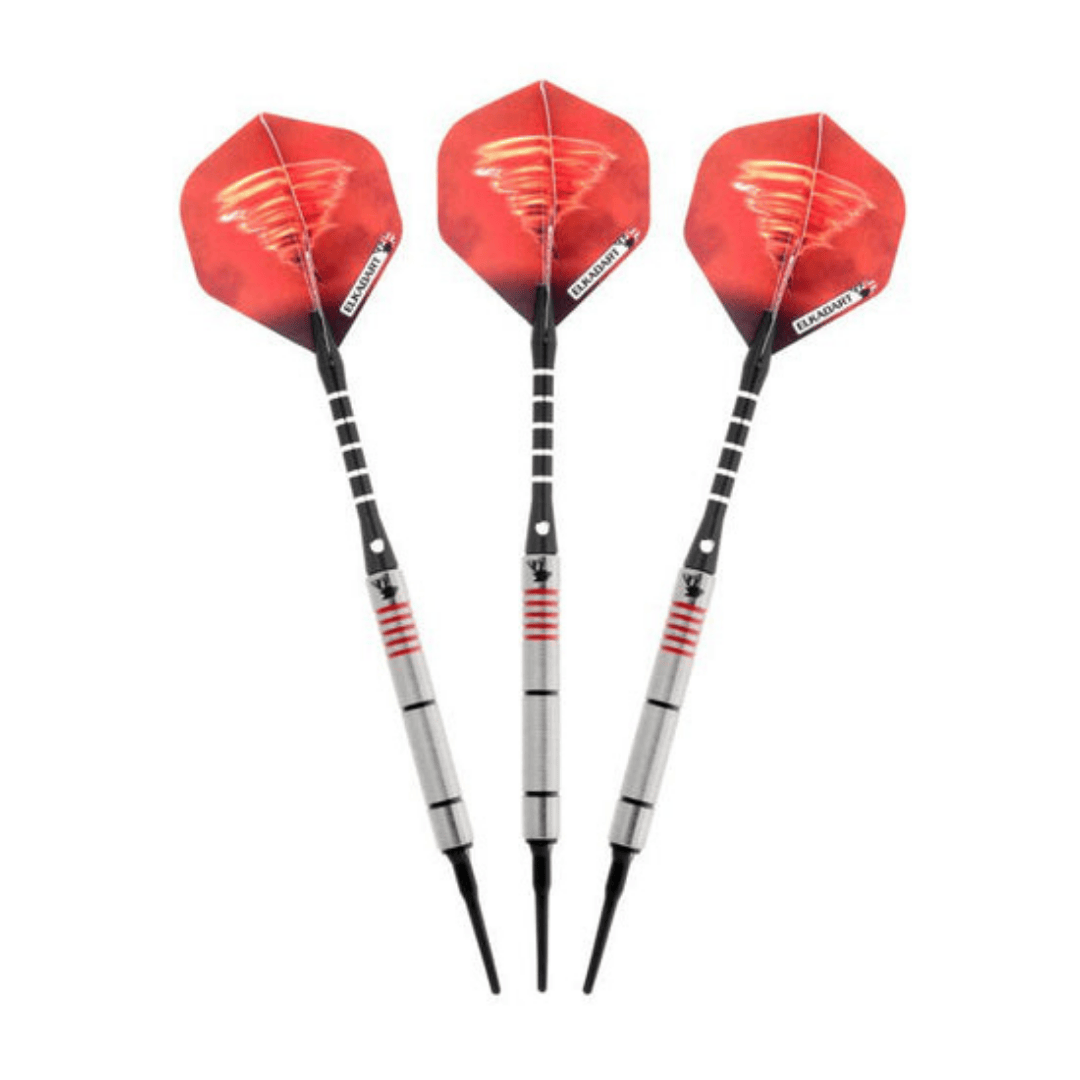 Elkadart Tornado 90% Tungsten Soft Tip Dart Set-Darts-GLD Products-4 Red & 2 Black-16g-Game Room Shop