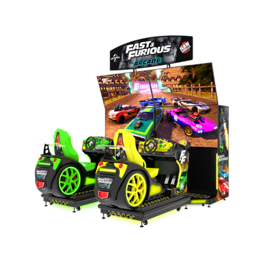 Raw Thrills Fast & Furious Arcade Motion-Arcade Games-Raw Thrills-Twin Unit with Marquee-Game Room Shop