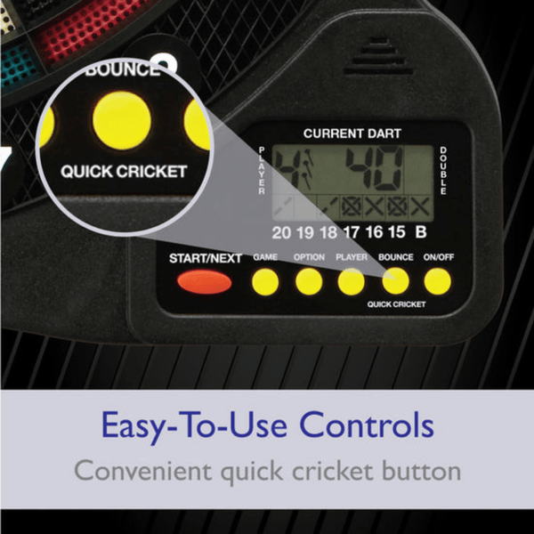 Fat Cat 727 Electronic Dartboard easy controls graphic