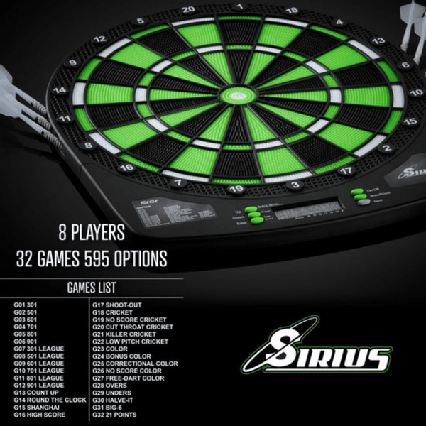Fat Cat Sirius Electronic Dartboard-Dartboard-GLD Products-Game Room Shop