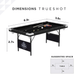 Fat Cat Trueshot 6' Folding Billiard Table dimensions visualization