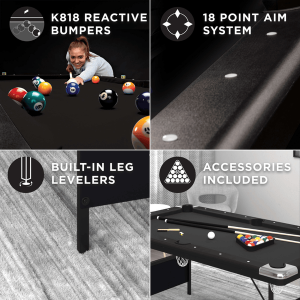 Fat Cat Trueshot 6' Folding Billiard Table features graphic