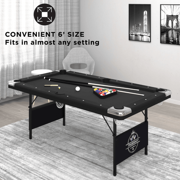 Fat Cat Trueshot 6' Folding Billiard Table unfolded size visualization