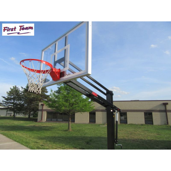 First Team Force Select In Ground Adjustable Basketball Goal closeup view-First Team-Game Room Shop