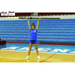 First Team Galaxy™ Carbon Fiber Competition Volleyball Net System being carried overhead with ease by a woman-First Team-Game Room Shop