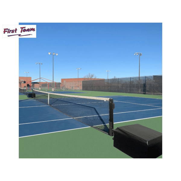 First Team PortaCourt Sentry Portable Tennis Set installed on court-First Team-Game Room Shop