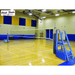 First Team PortaCourt Stellar Portable Recreational Volleyball System with judges stand in school gym-First Team-Game Room Shop