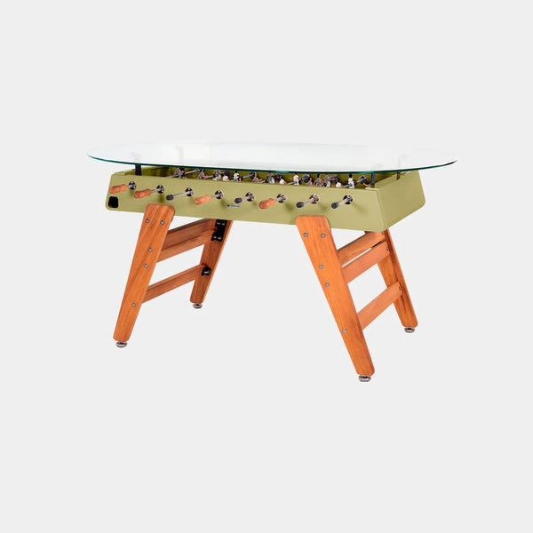 RS Barcelona RS3 Wood Dining Foosball Table-Foosball Table-RS Barcelona-Oval Shape-Green Beige (MTO)-Game Room Shop