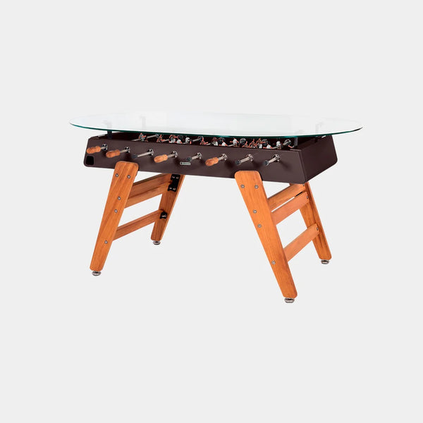 RS Barcelona RS3 Wood Dining Foosball Table-Foosball Table-RS Barcelona-Oval Shape-Grey Brown (MTO)-Game Room Shop