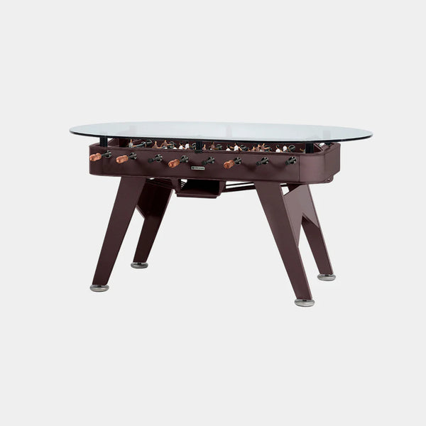 RS Barcelona RS2 Dining Foosball Table-Foosball Table-RS Barcelona-Oval-Iron (Good for Indoor Use)-Grey Brown (MTO)-Game Room Shop