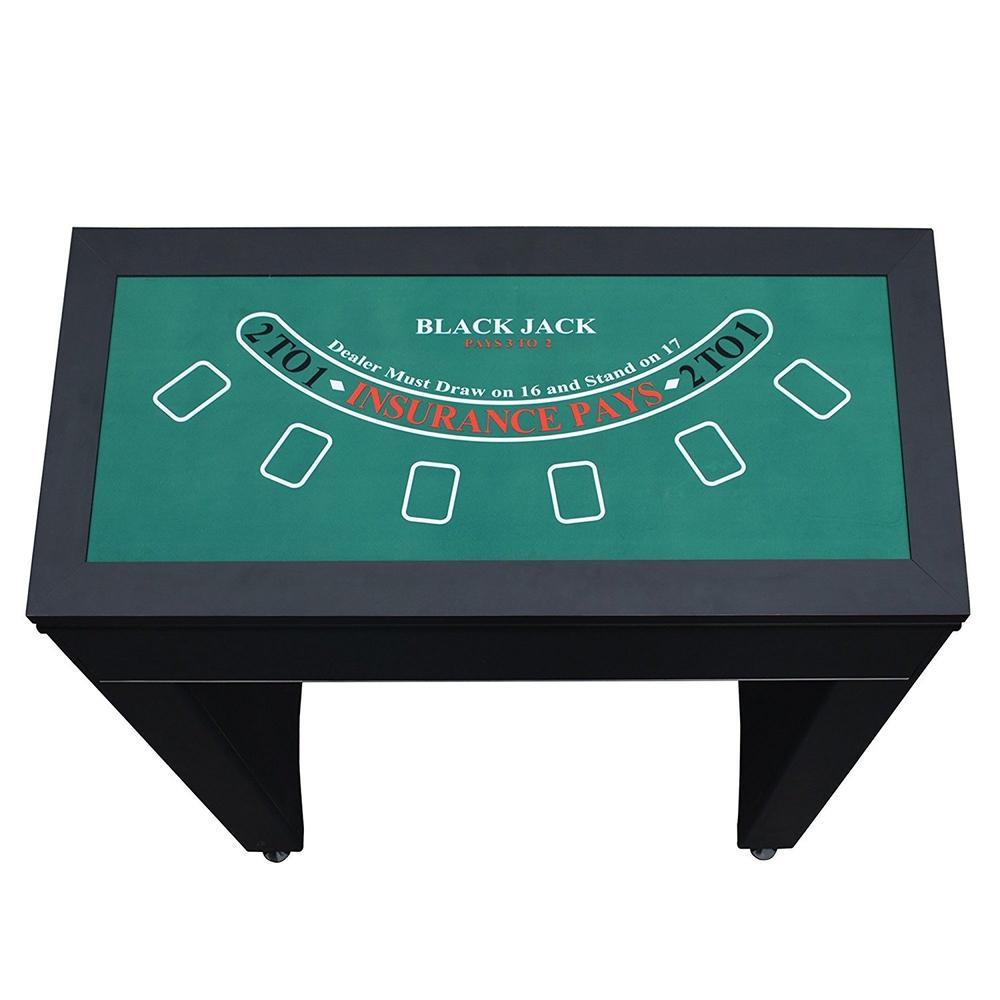 Hathaway Carmelli Monte Carlo 4 in 1 Casino Game Table Blackjack Roulette Craps - Game Room Shop