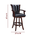 Hathaway Games Avondale 29-in Swivel Bar Stool with Arm Rests-Bar Stool-Hathaway Games-Game Room Shop