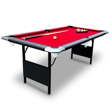 Hathaway Games Fairmont 6-ft Portable Pool Table-Billiard Tables-Hathaway Games-Black with Red Felt-Game Room Shop