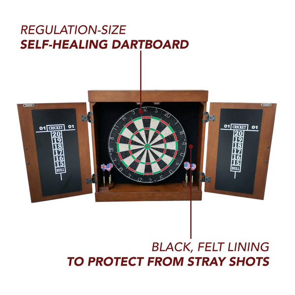 Hathaway Games Farmington Bristle Dartboard and Cabinet Set-Dartboard-Hathaway Games-Game Room Shop
