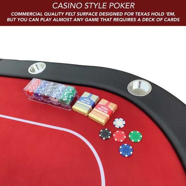 Hathaway Games Fourth Street 84-in Texas Holdem Folding Table Set-Poker & Game Tables-Hathaway Games-Game Room Shop