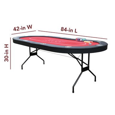 Hathaway Games Fourth Street 84-in Texas Holdem Folding Table Set-Poker & Game Tables-Hathaway Games-Game Room Shop
