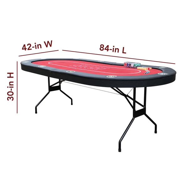 Hathaway Games Fourth Street 84-in Texas Holdem Folding Table Set-Poker & Game Tables-Hathaway Games-Game Room Shop