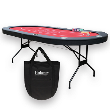 Hathaway Games Fourth Street 84-in Texas Holdem Folding Table Set-Poker & Game Tables-Hathaway Games-Game Room Shop