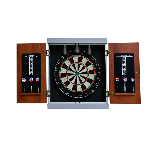 Hathaway Games Geneva Bristle Dartboard and Cabinet Set with LED Lighting-Dartboard-Hathaway Games-Game Room Shop
