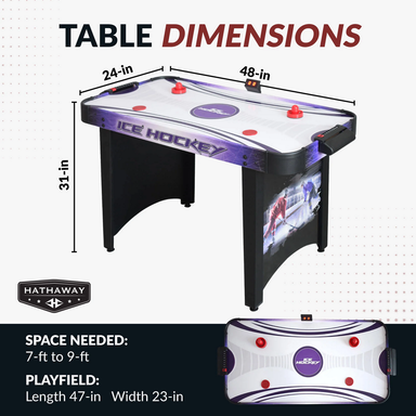 Hathaway Games Hat Trick 48-in Air Hockey Table with LED Scoring-Air Hockey Tables-Hathaway Games-Game Room Shop