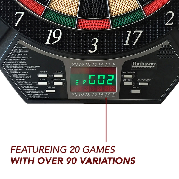 Hathaway Games Magnum 15.5-in Electronic Dartboard - 20 Games - Soft Tip-Dartboard-Hathaway Games-Game Room Shop