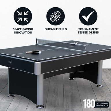 Hathaway Games Maverick II 7-ft Pool Table with Table Tennis Top - Black with Blue Felt-Billiard Tables-Hathaway Games-Game Room Shop