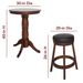 Hathaway Games Oxford 30-in Hardwood Pub Table with Stools - 3 Piece Set-Pub Tables-Hathaway Games-Game Room Shop