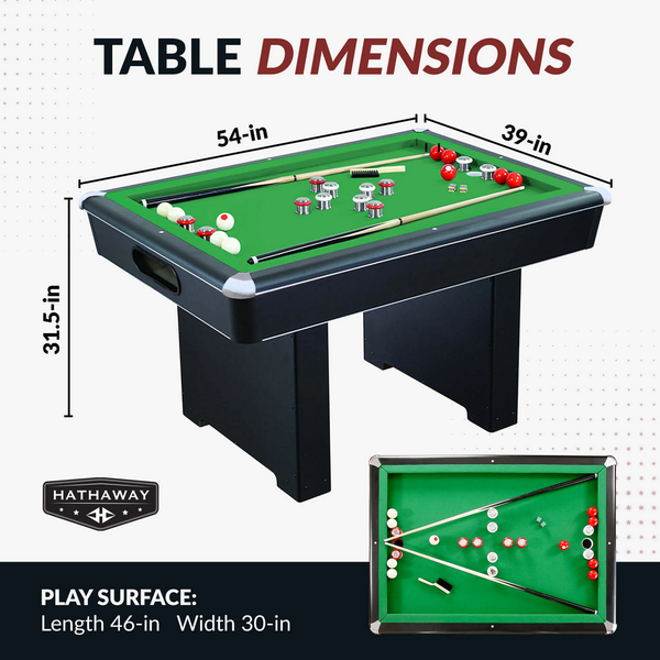 Hathaway Games Renegade 54-in Bumper Pool Table-Billiard Tables-Hathaway Games-Game Room Shop