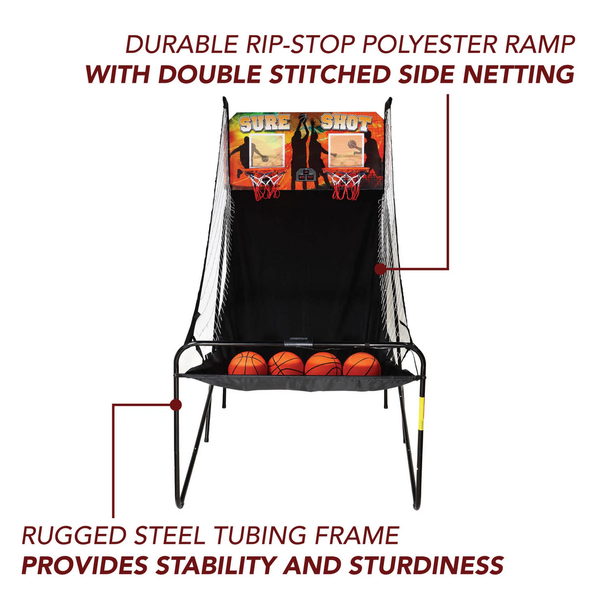 Hathaway Games Sure Shot 81-in Dual Basketball Arcade Game with LED Scoring-Arcade Games-Hathaway Games-Game Room Shop