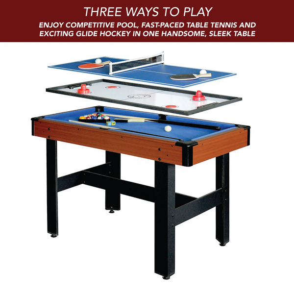 Hathaway Games Triple Threat 48-In 3-In-1 Multi-Game Table-Multi-Game Tables-Hathaway Games-Game Room Shop